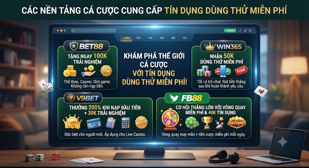 các nền tảng cá cược cung cấp tín dụng dùng thử miễn phí